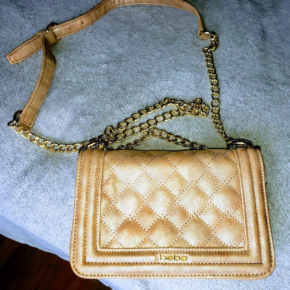 Bebe gold crossbody bag